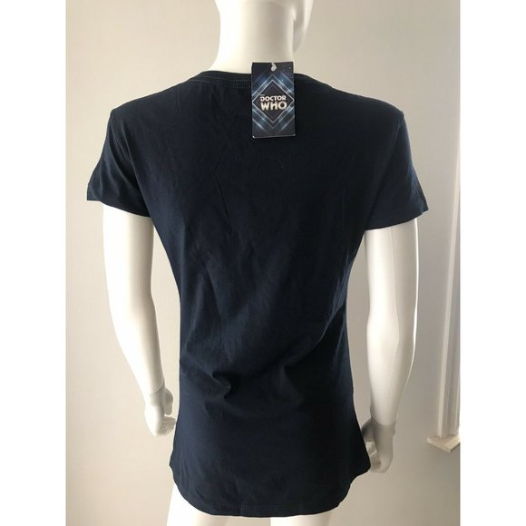 NWT Doctor Who Men's T- Shirt Slim Fit Navy Blue Short Sleeve Round Neck Size S - Picture 5 of 7